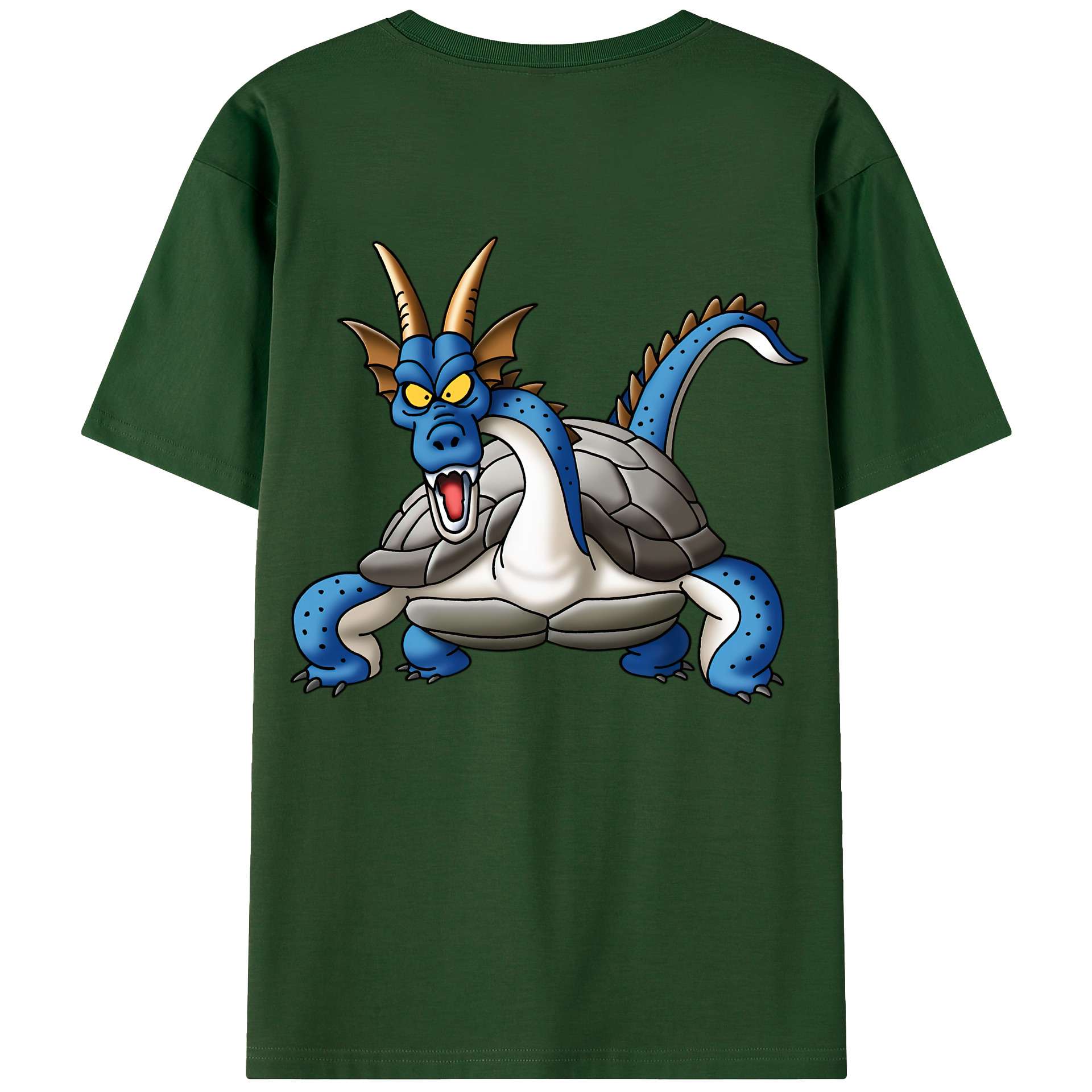 （画像用） ドラゴンクエスト Doragon Kuesuto Dragon Quest 綿100％半袖Tシャツ（背面プリント）
